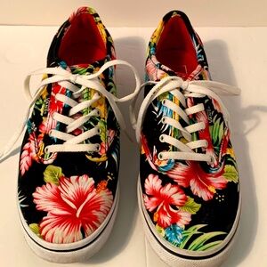 VANS Authentic Hawaiian Floral Sneakers - Women's Size 8